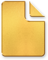Gold Document Icon 3D Glossy Golden File Paper Symbol with Metallic Shine and Shadowed Style for Office Records, Digital Content, Reports, Notes, and Editable Text Files png