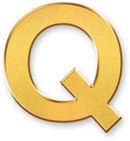 Gold Letter Q Icon 3D Glossy Golden Uppercase Q Symbol with Metallic Shine and Shadowed Style for Decorative Typography, Alphabet Branding, Monogram Design, and Educational Resources png