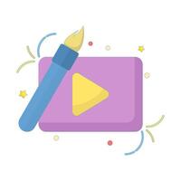 manipulation and editing concept. application or service of filters, effects, adjustments, videos. illustration of symbol with brush. illustration of minimalist flat style design. vector
