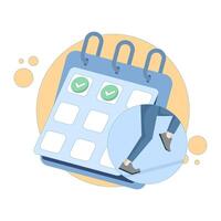 concept of jogging schedule, running and calendar. consistent for running sport. jogging agenda. consistency of exercise and lifestyle. Flat style design illustration on background. vector