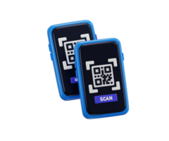 phone qr code scan icon 3d render concept of scans qr code for online payment, money transaction on mobile app service illustration png