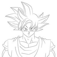 Goku SSJ God Line Art Portrait vector