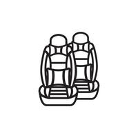 Two car seats in a line drawing vector