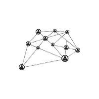 A network of people connected by dots vector