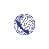 A globe with a blue line on it vector