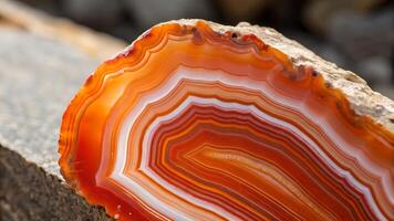 Vibrant Agate Stone Close-Up with Intricate Patterns for Nature Enthusiasts and Designers Seeking Unique Backgrounds photo