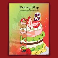 Cake flyer design for any party vector