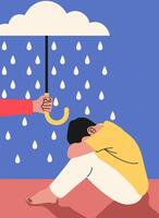 Conceptual Rainy Metaphor Abstract Illustration vector