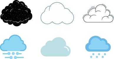 Four different types of clouds and rain vector