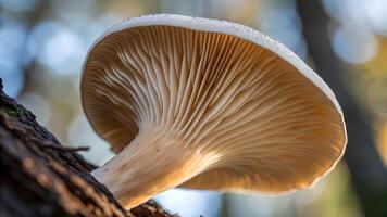 Mushroom Undercap Detailed Close-Up in Forest for Nature Enthusiasts and Botanists Exploring Fungi Diversity and Structure mushroom photo