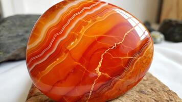 Gorgeous Agate Stone Vibrant Colors Displayed on Rock Base for Nature Enthusiasts and Collectors agate photo