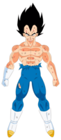 High quality image of Vegeta the Saiyan warrior with combat damage png