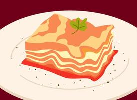 Global Cuisine Lasagna Dish Illustration vector
