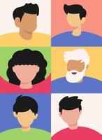 Avatar Character Peoples Illustration Set vector