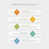 Modern List Infographic Design Template with Five Option vector