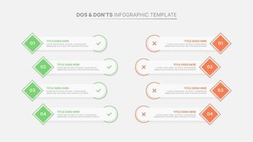 Dos and Donts Comparison Modern Infographic Template Design vector