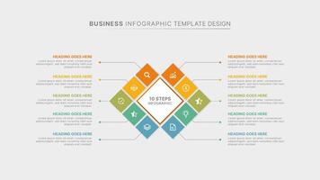 Modern Business Infographic Design Template with 10 Option vector