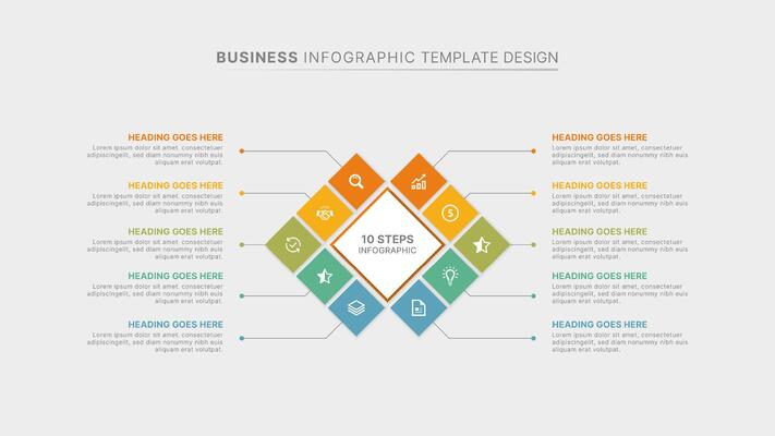 Modern Business Infographic Design Template with 10 Option