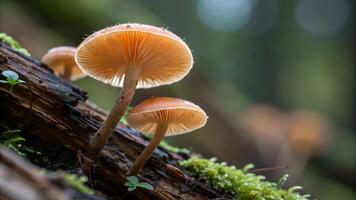 Mushroom cluster in forest close-up for nature enthusiasts and photographers exploring woodland ecosystems with stunning bokeh background nature photo