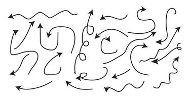 Hand drawn arrow icons set. Set of arrow doodle style. vector