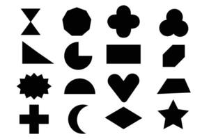 Abstract basic shapes collection. Geometric formal shape. Polygonal elements. vector