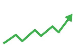 Green Growth Chart Upward Trend, Progress, Success, Development vector