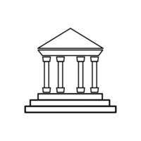 Flat icon of a classical building symbolizing government or historical institution. Banking Icon Design. Building icon vector