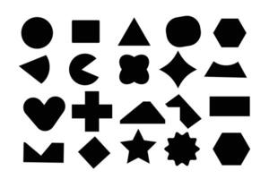 Clean basic shape symbols. Flat design shape elements. Assorted geometric icons in a simple layout. vector