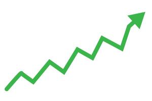 sign with green arrow. green arrow graph going up. Growth graph with green arrow up. vector