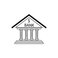 banking icon set. pictograms with dollar sign. credit, finance and bank save money symbols in simple style. vector