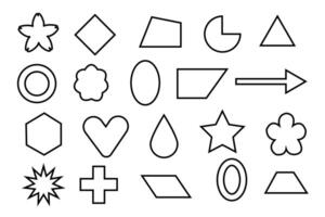 Collection of geometric shapes on white background. vector