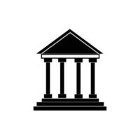 Bank and institution icon. Building icon. museum, university icon, symbol. Column building bank or theater symbol isolated on white background. vector