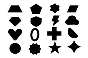 Assorted geometric icons for design. School geometry shape pack. Modern flat basic forms set. vector