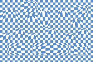 Seamless checkerboard pattern. Repeating distorted checkered texture. Groovy trippy abstract background. Vintage retro style wallpaper for textile, fabric, wrapping paper. check surface vector