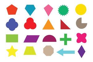 colorful Geometric shapes set. Abstract colorful basic shapes collection. Geometric formal shape. Polygonal elements. vector