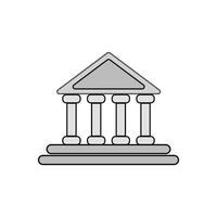 Flat icon of a classical building symbolizing government or historical institution. Banking Icon Design. vector