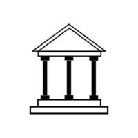 University Icon Isolated on White Background. Bank Building Flat icon. government building, museum, university icon. vector