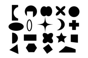 Creative flat geometric shape group. Minimal basic icon layout. vector