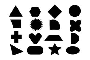 Flat school geometry symbols. Assorted simple forms pack. Modern shapes in bold style. vector