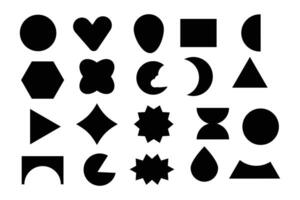 A set of shapes and shapes in black and white vector