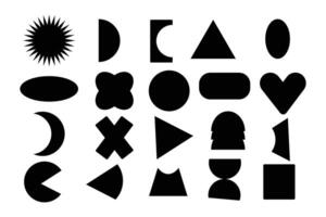 Simple flat geometry shapes set. Clean modern basic form collection. Abstract geometric icons for design. vector