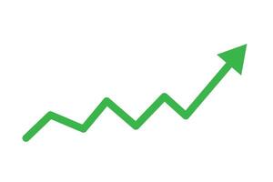 green arrow business graph pointing up represent profit vector
