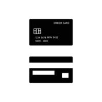 silhouette credit Card Icon for Secure Online and In-store Payments. vector