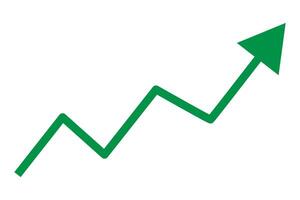 Green Indication arrows. Up arrows,Up arrow business graph sign icon. Up green arrow business graph sign icon. Graph going Up sign with green arrow. vector
