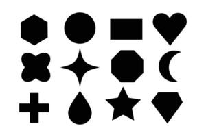 Basic shape set. Simple geometry shapes set. Geometric primitives icons. vector