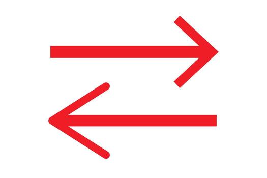 Two arrows pointing in opposite directions on a white background vector