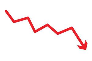Drop arrow business market crisis background design template. Economy financial crash concept. Stock, forex, crypto, bond investment statistic. vector