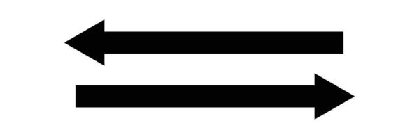 black straight long arrows pointing both side right and left. black straight long arrows icon isolated on white background. vector
