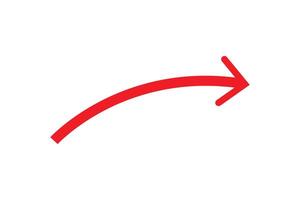 red arrow icon on white background. flat style. arrow icon for your web site design, logo, app, UI. arrow indicated the direction symbol. curved arrow sign vector