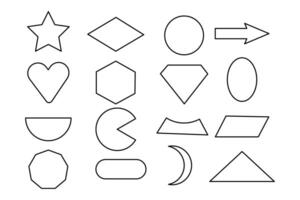 Flat school geometry symbols. Assorted simple forms pack. Modern shapes in bold style. Simple geometric elements pack. vector